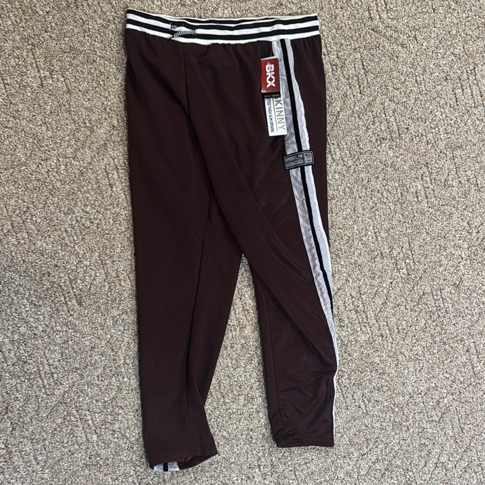 Maroon Track Pants with Stripe Detail